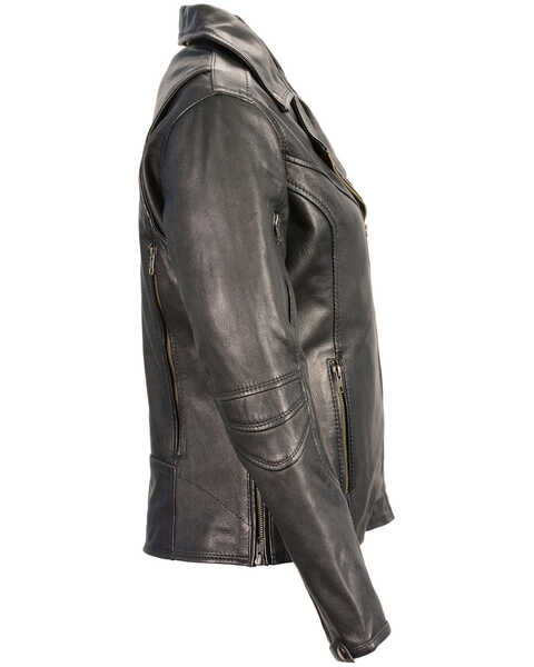 Image #2 - Milwaukee Leather Women's Lightweight Long Length Vented Biker Jacket - 3X, Black, hi-res