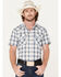 Image #1 - Pendleton Men's Frontier Ivory Plaid Short Sleeve Pearl Snap Western Shirt, , hi-res