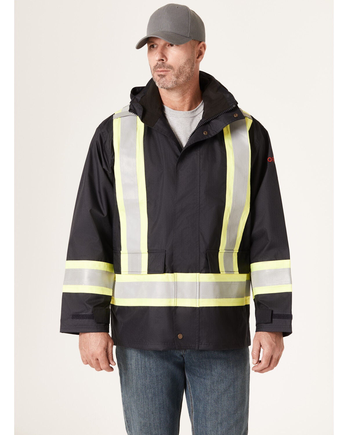 Forge Workwear Men's FR HiVis Insulated Rain Jacket, Navy, hi-res