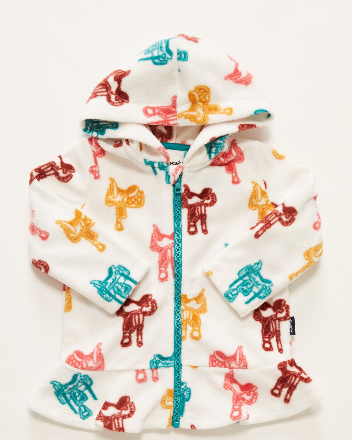 Image #1 - Wrangler Toddler Girls' Saddle Fleece Zip-Up Jacket, White, hi-res