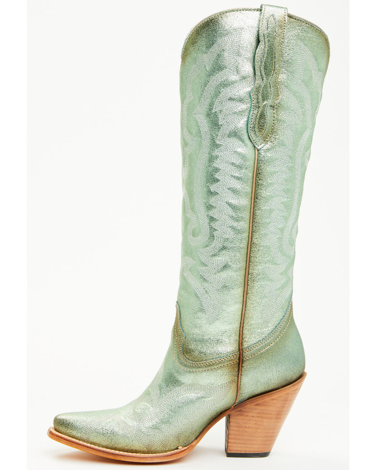Image #3 - Corral Women's Metallic Tall Western Boots - Snip Toe, Green, hi-res