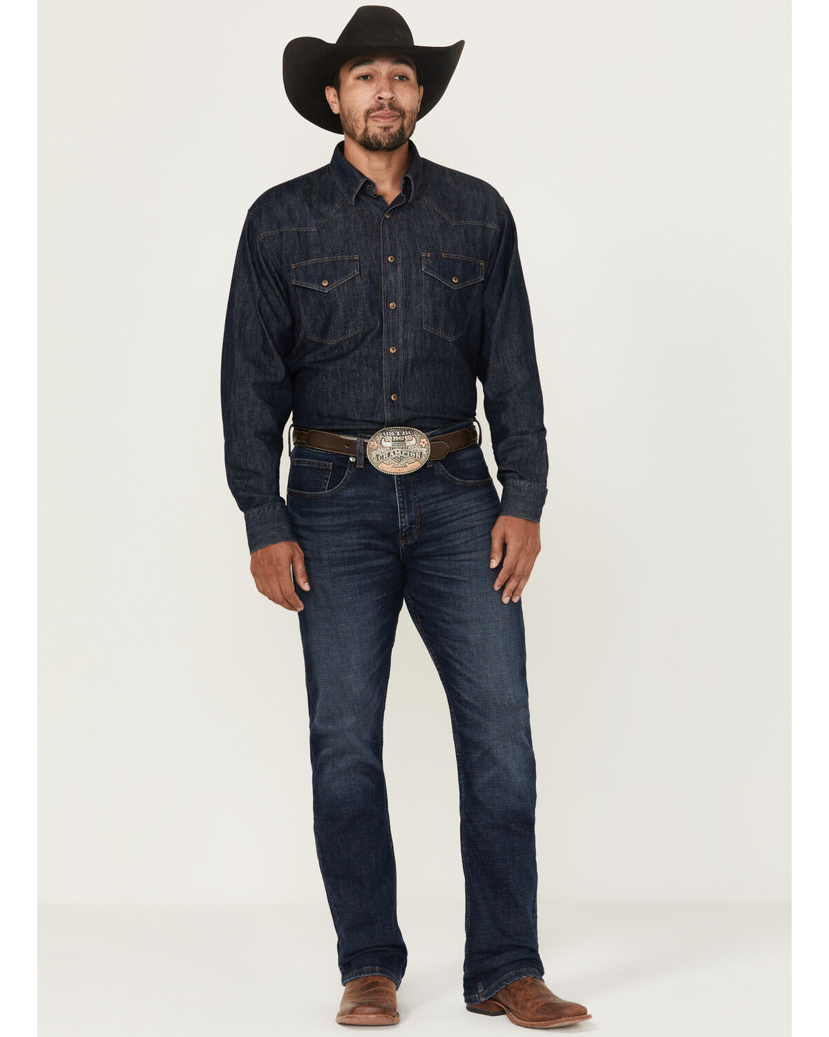 Image #1 - Wrangler 20X Men's Stirrup Dark Wash Slim Bootcut Stretch Denim Jeans, Dark Wash, hi-res