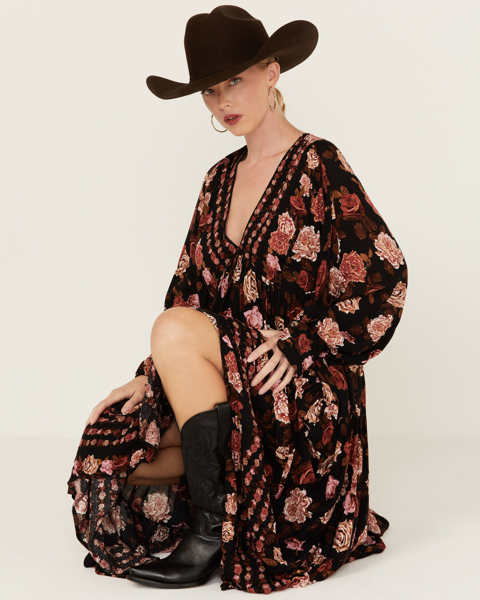 Free people floral maxi dress cheap
