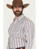 Image #2 - Ely Walker Men's Striped Long Sleeve Pearl Snap Western Shirt, Navy, hi-res