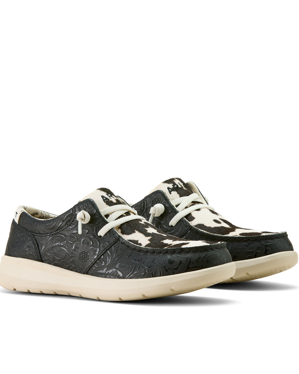 Image #2 - Ariat Women's Hair-On Tooled Hilo Casual Shoes - Moc Toe, Black, hi-res