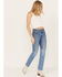 Image #1 - Levi's Women's Medium Wash 501 Pieced Destructed Jeans, Medium Wash, hi-res