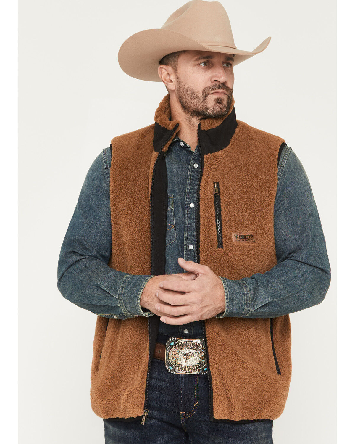 Image #1 - Pendleton Men's Tahuya Harding Berber Vest, Camel, hi-res