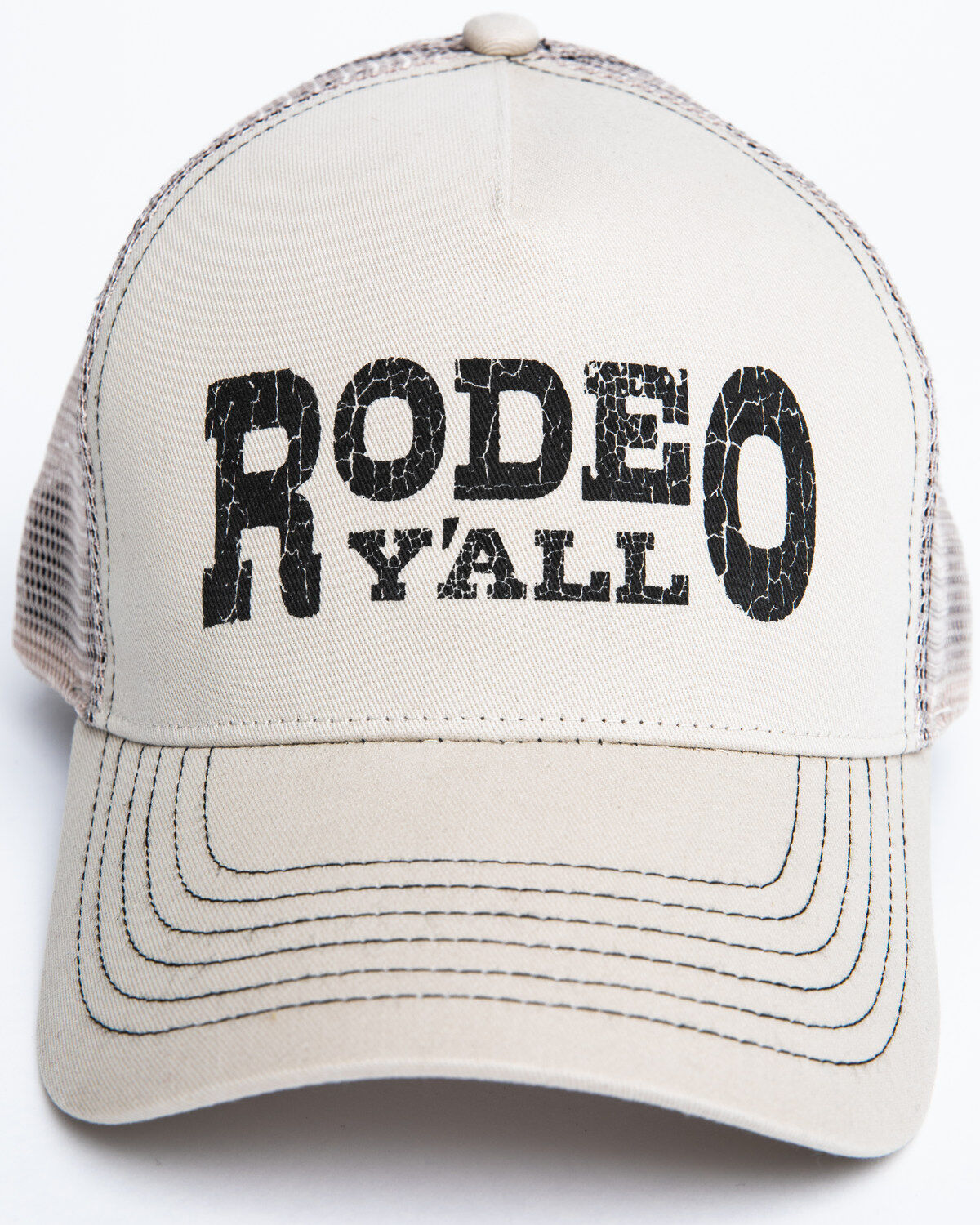 Image #4 - Shyanne Women's Rodeo Y'ALL Mesh Ball Cap , Beige/khaki, hi-res
