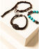 Image #3 - Shyanne Women's Willow Moon Leather Beaded Bracelet Set, Rust Copper, hi-res
