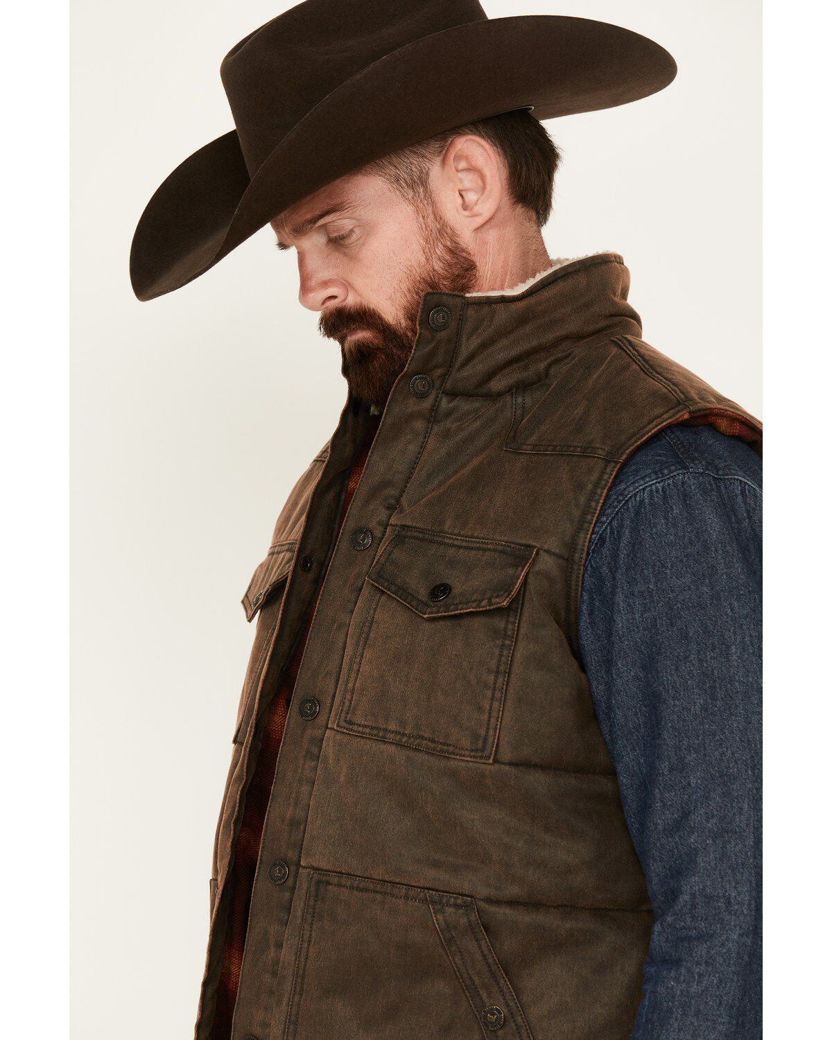 Image #2 - Cody James Men's Oil Slick Snap Vest, Brown, hi-res