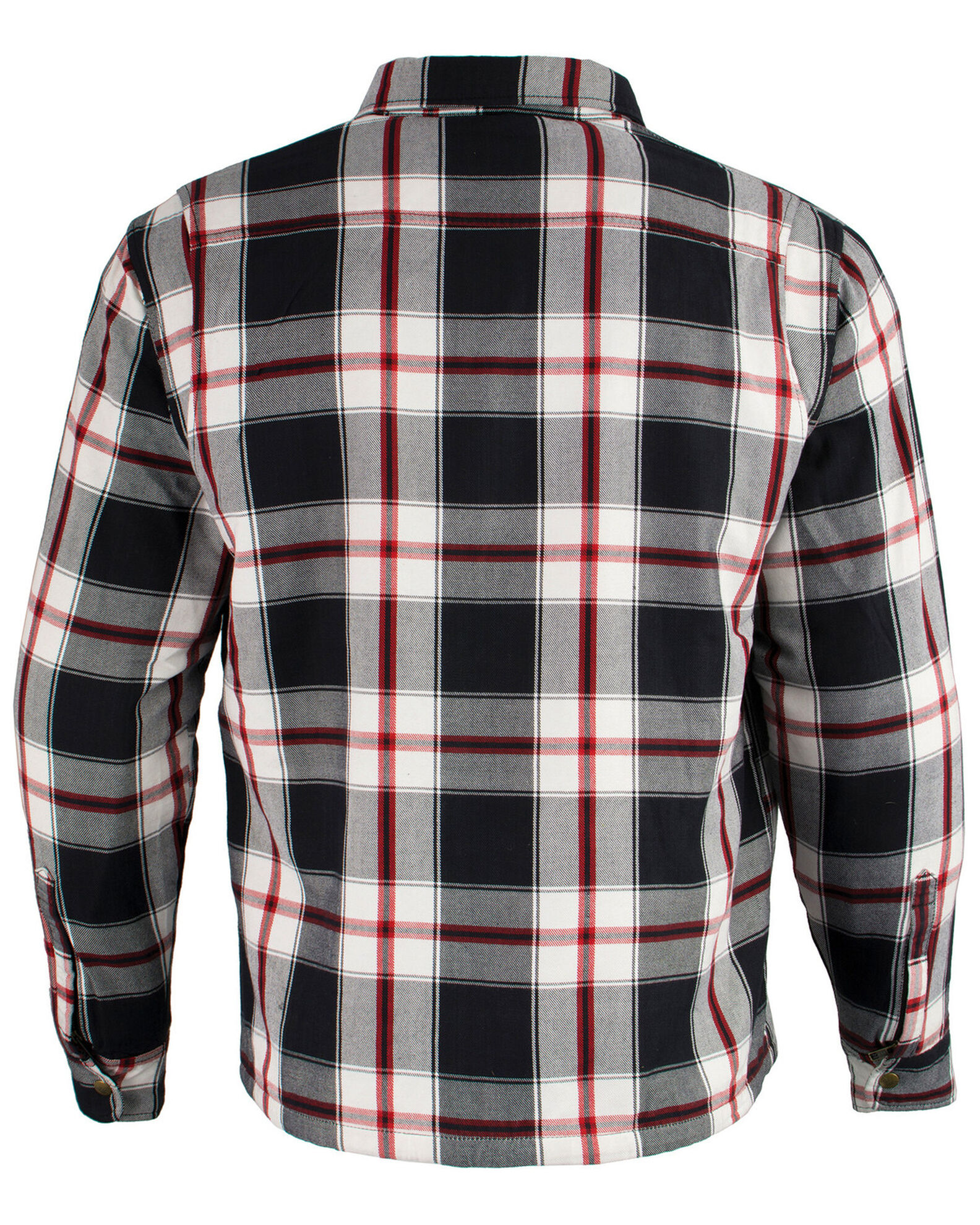 Image #3 - Milwaukee Performance Men's Black/White/Red Aramid Flannel Biker Jacket - 3X, Black/red, hi-res