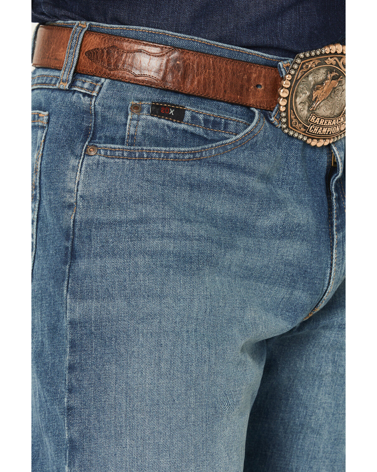 Image #2 - Wrangler X Cody Johnson 20X Medium Wash Relaxed Bootcut Stretch Denim Jeans - Tall, Medium Wash, hi-res