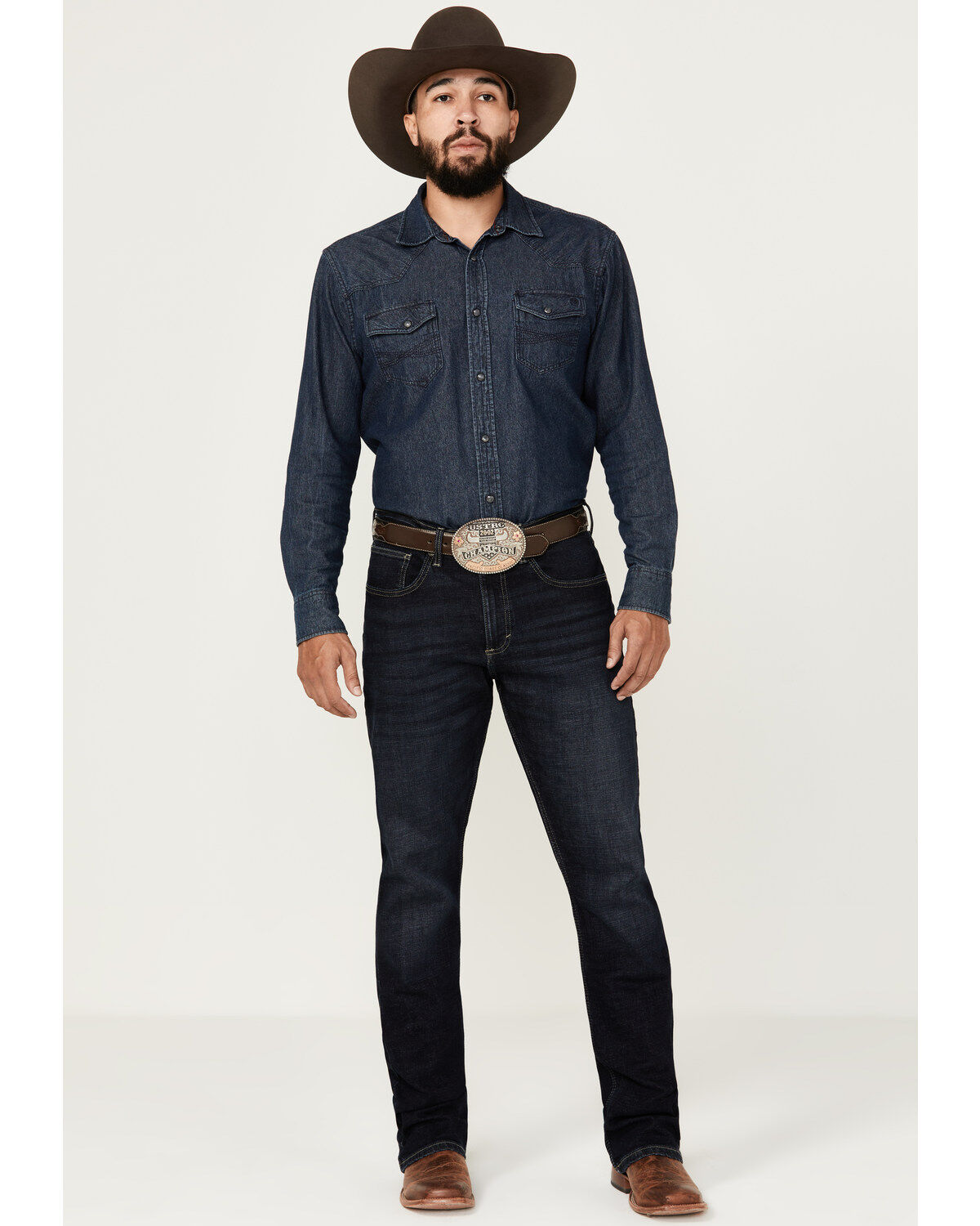 Image #1 - Wrangler 20X Men's Bowden Dark Wash Vintage Bootcut Stretch Denim Jeans, Dark Wash, hi-res