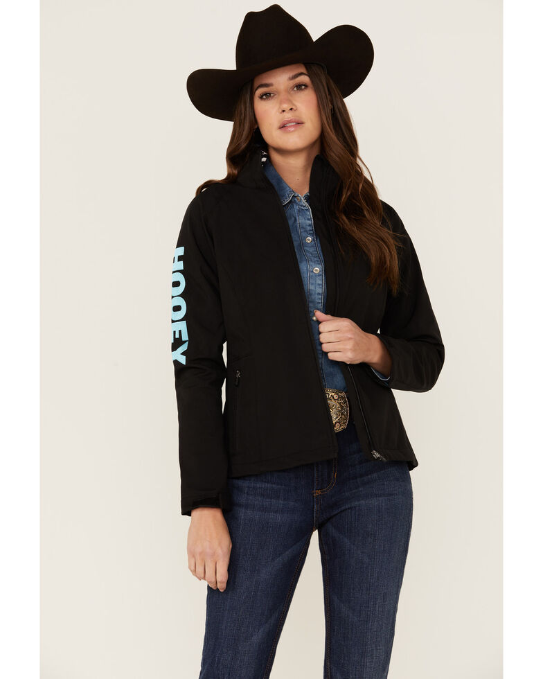 Hooey Women's Southwestern Lining Softshell Jacket, Black, hi-res