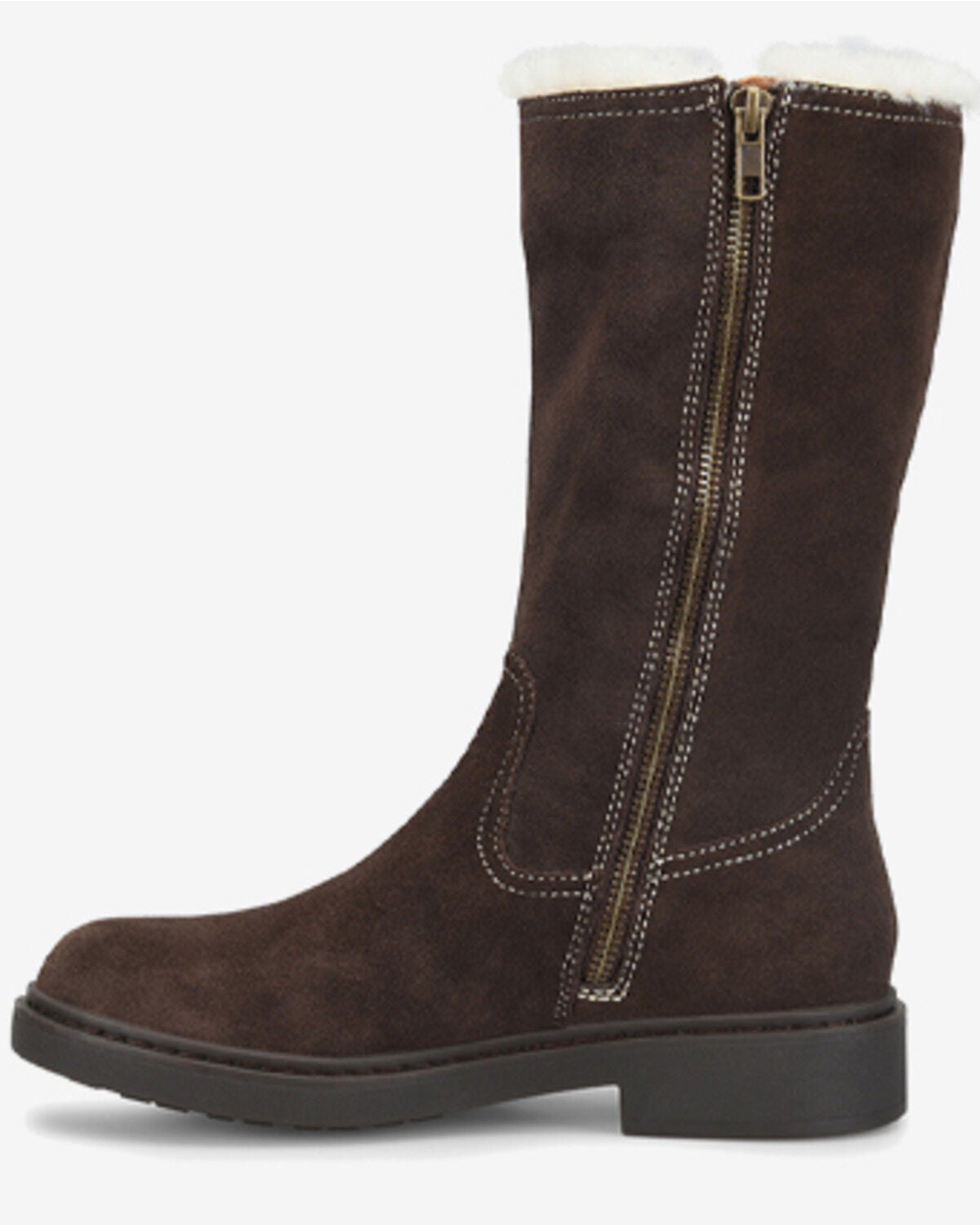 Image #3 - Born Women's Bradey Shearling Casual Boots - Round Toe, Dark Brown, hi-res