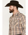 Image #2 - Ely Walker Men's Plaid Print Long Sleeve Pearl Snap Western Shirt, Beige/khaki, hi-res