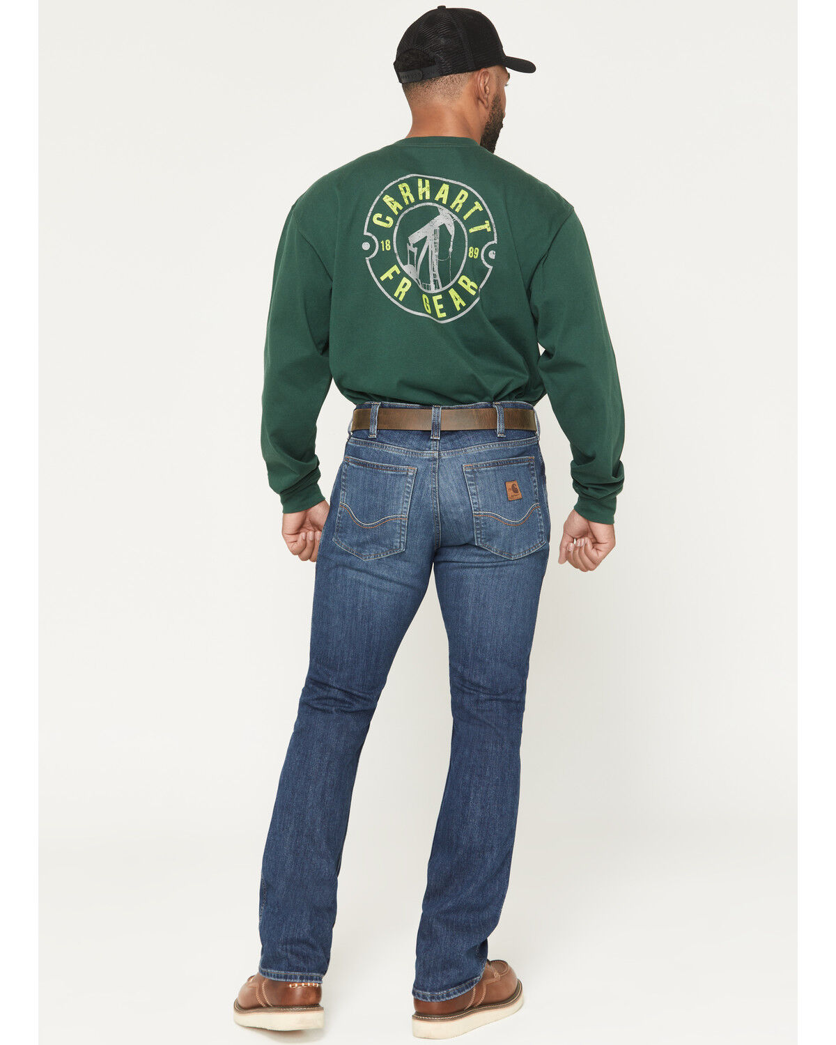Image #3 - Carhartt Men's FR Tamarack Medium Wash Relaxed Bootcut Rugged Flex® Stretch Denim Jeans, Medium Wash, hi-res