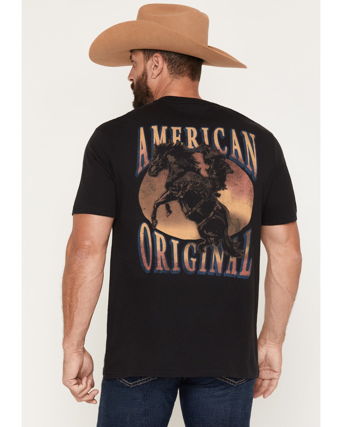 Wrangler Men's American Original Short Sleeve Graphic T-Shirt, Black, hi-res