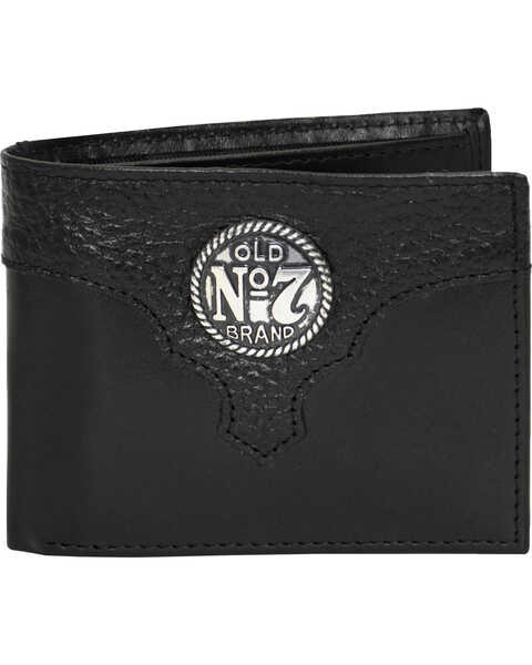 Western Express Men's Black Old #7 Leather Billfold Wallet , Black, hi-res