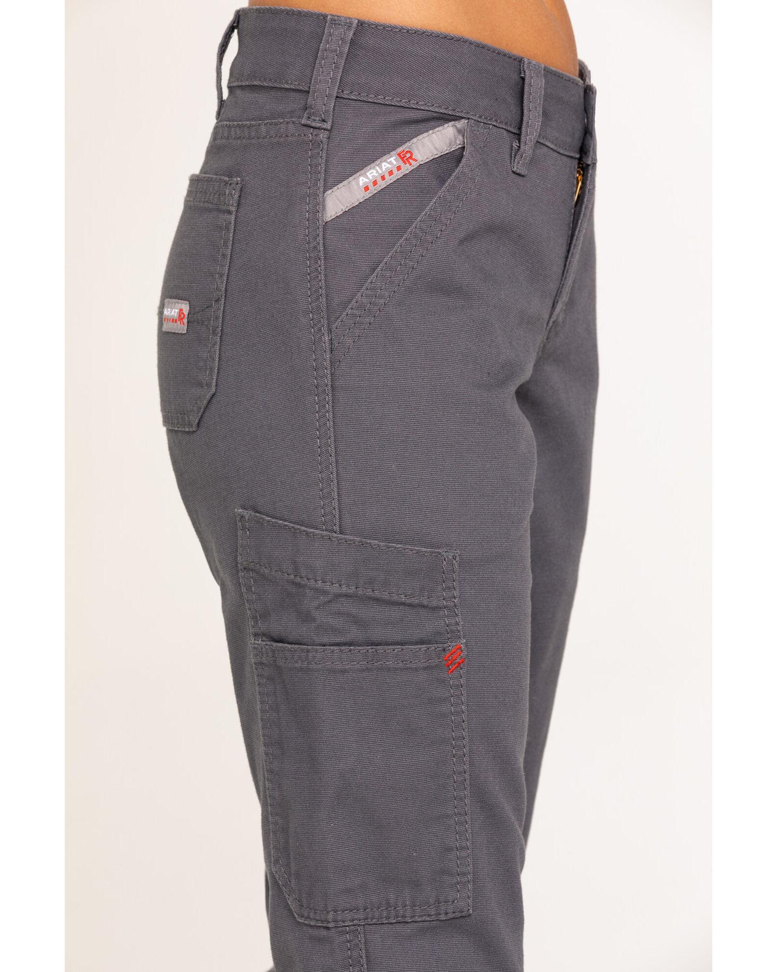 Image #5 - Ariat Women's FR Duralight Stretch Canvas Straight Leg Pants, Grey, hi-res