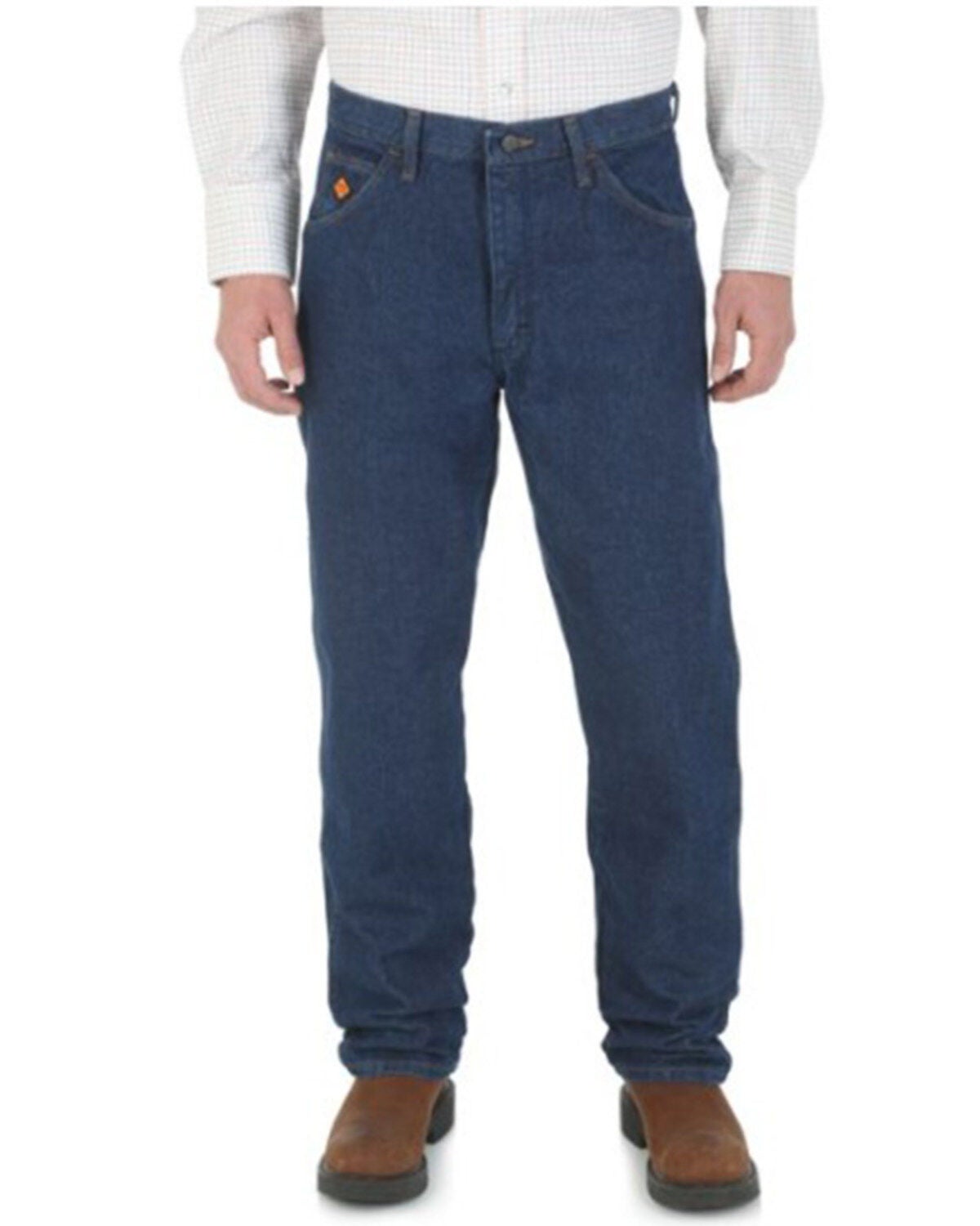Image #1 - Wrangler Men's FR Relaxed Fit Work Jeans - Big, Blue, hi-res