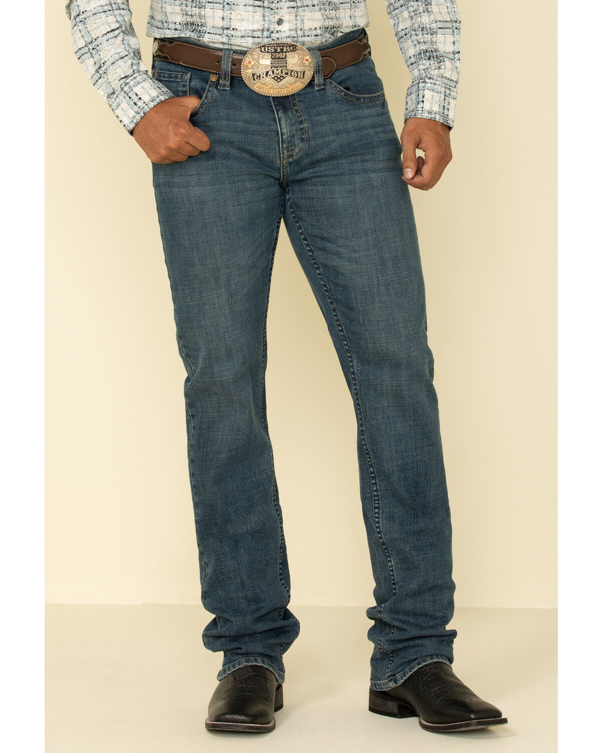 Image #2 - Cody James Men's High Roller Stackable Stretch Straight Medium Wash Jeans, Blue, hi-res