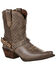 Durango Women's Crush Western Booties - Square Toe , Distressed Brown, hi-res