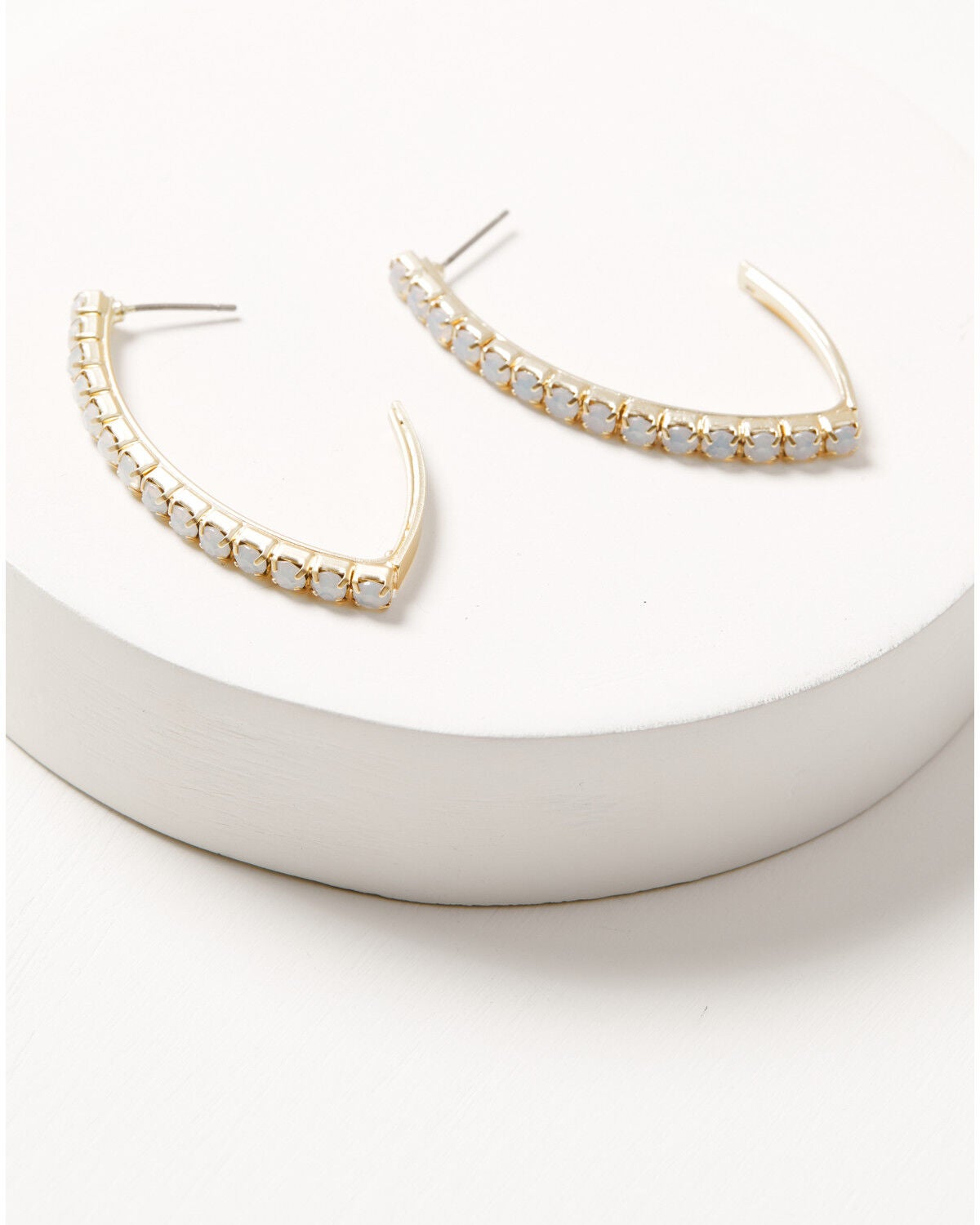 Lainey Wilson Women's Glitz Pav&eacute; C Hoop Earrings, Gold, hi-res