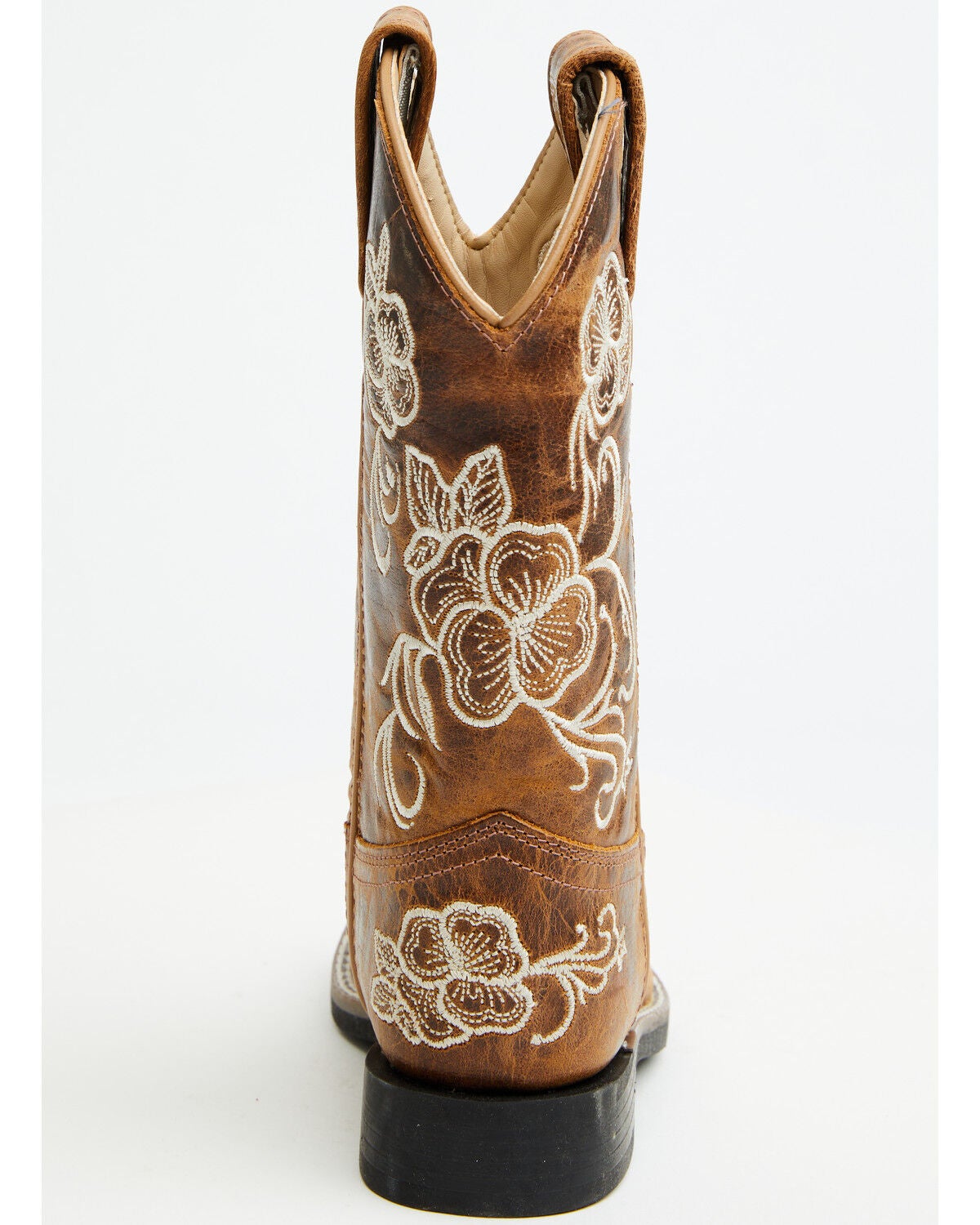 Image #5 - Shyanne Girls' Little Lasy Floral Embroidered Western Boots - Broad Square Toe, Tan, hi-res