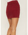 Shyanne Women's Button Front Denim Mini Skirt, Red, hi-res