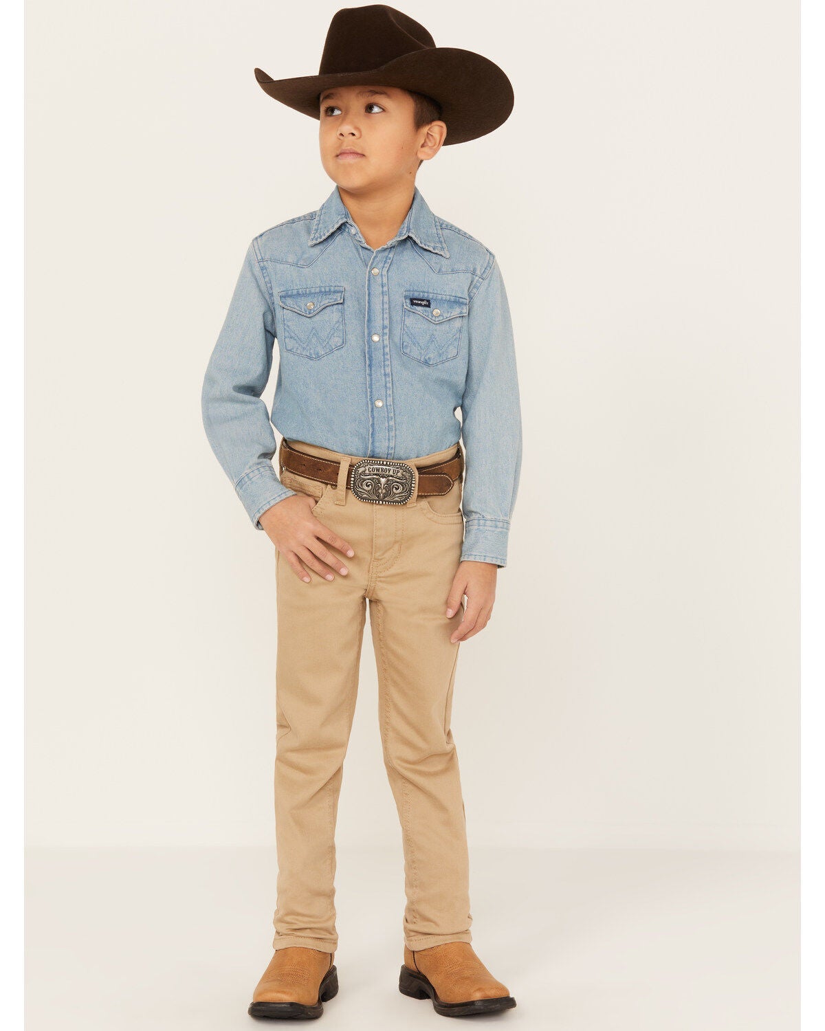 Cody James Little Boys' Dalton Slim Straight Jeans, Tan, hi-res