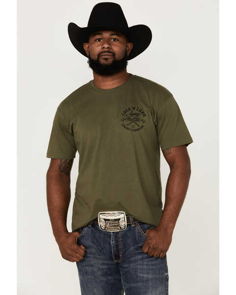 Cowboy Hardware Men's Lock & Load Graphic T-Shirt , Green, hi-res