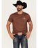 Image #2 - RANK 45® Men's Jarred Southwestern Logo Short Sleeve Graphic T-Shirt, Coffee, hi-res