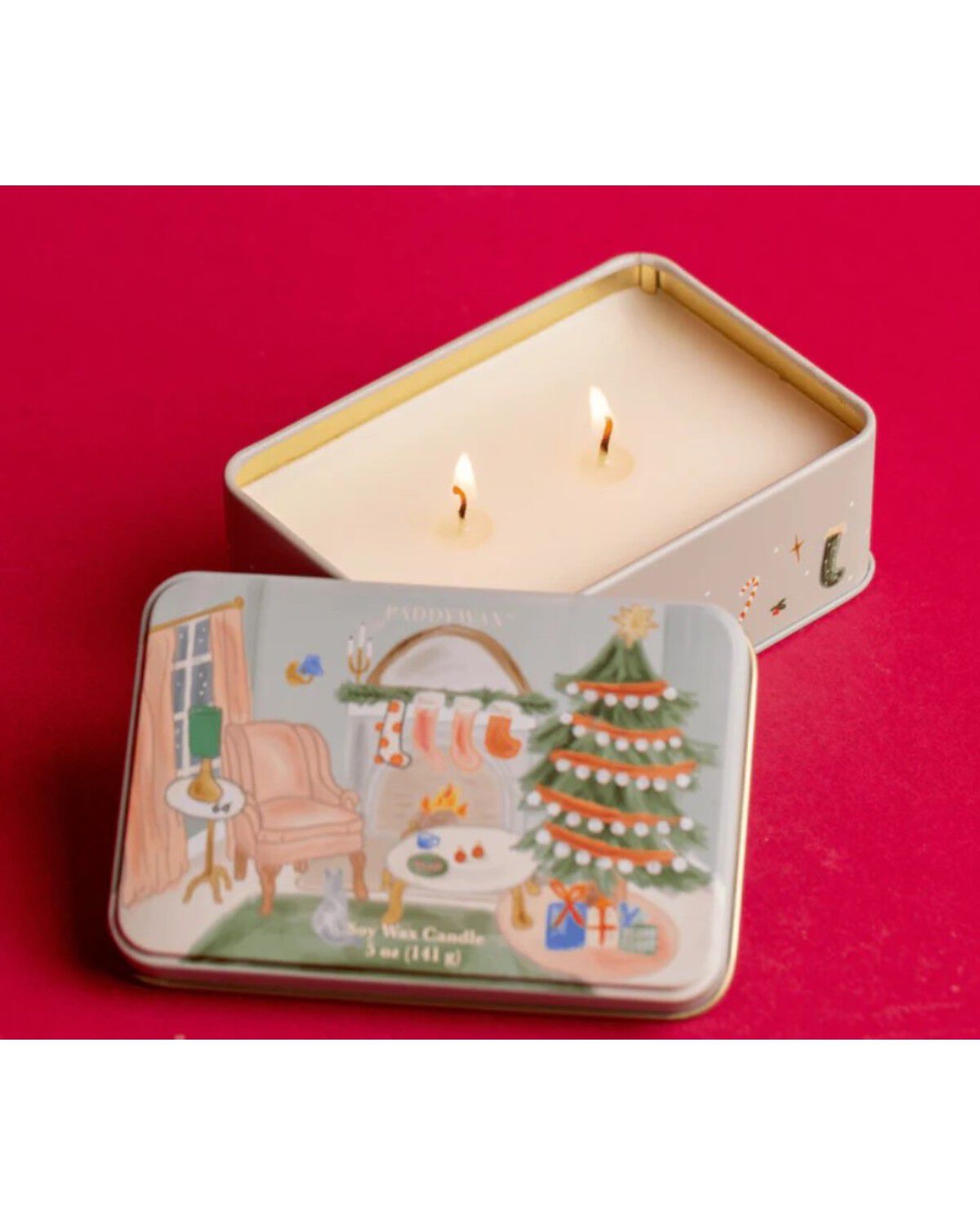 Image #2 - Paddywax Illustrated Holiday 5oz Candle Tin, Multi, hi-res