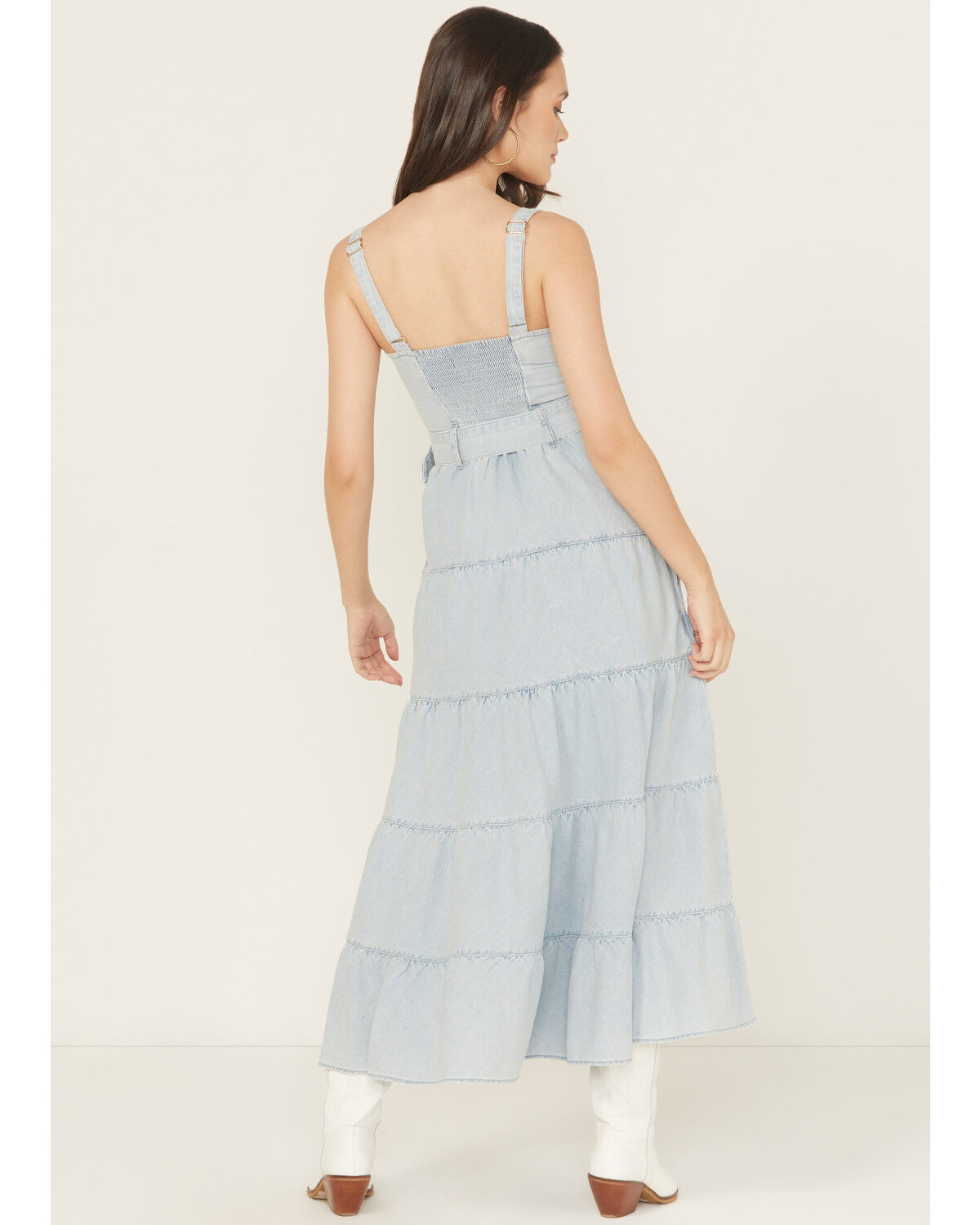 Image #4 - Show Me Your Mumu Women's Light Wash Lainey Sleeveless Denim Midi Dress, Light Wash, hi-res