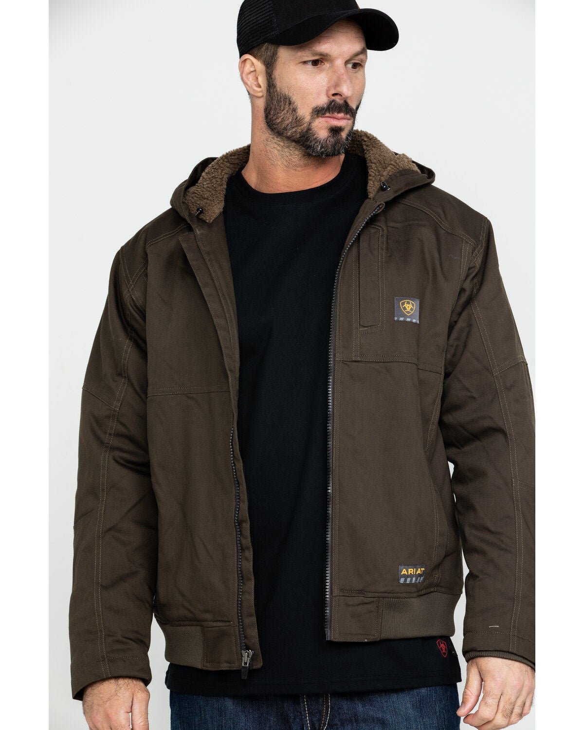 Ariat Men's Rebar Dura Canvas Zip-Front Work Jacket, Loden, hi-res