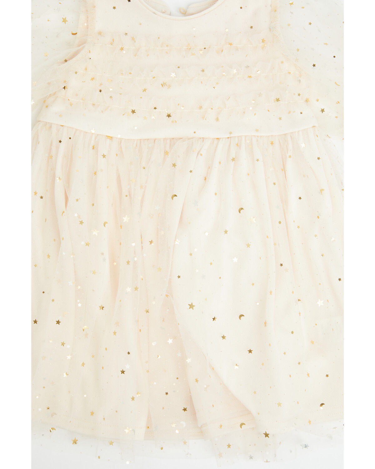 Image #2 - Yura Infant Girls' Star Tulle Short Sleeve Dress, Cream, hi-res