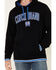 Cinch Men's Solid Black Logo Brand Hooded Sweatshirt , Black, hi-res