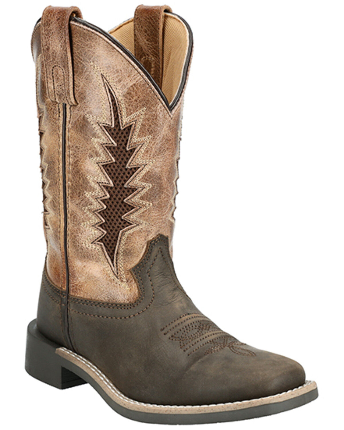 Image #1 - Smoky Mountain Little Boys' Desperado Western Boots - Broad Square Toe, Dark Brown, hi-res