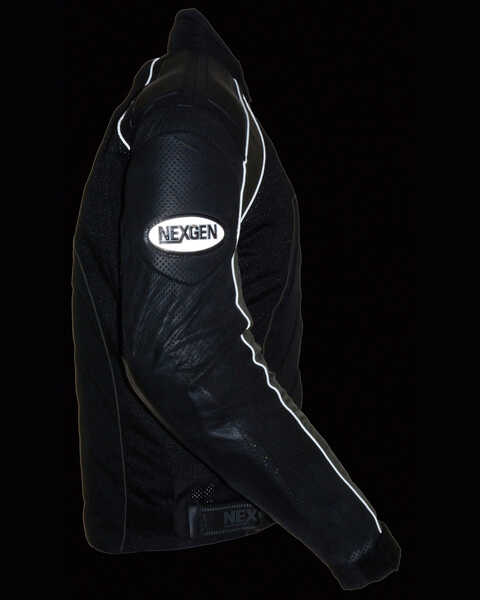 Image #5 - Milwaukee Leather Men's Combo Leather Textile Mesh Racer Jacket - 3X, Dark Grey, hi-res