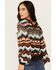 Image #4 - Shyanne Women's Zig Zag V Neck Sweater, Caramel, hi-res