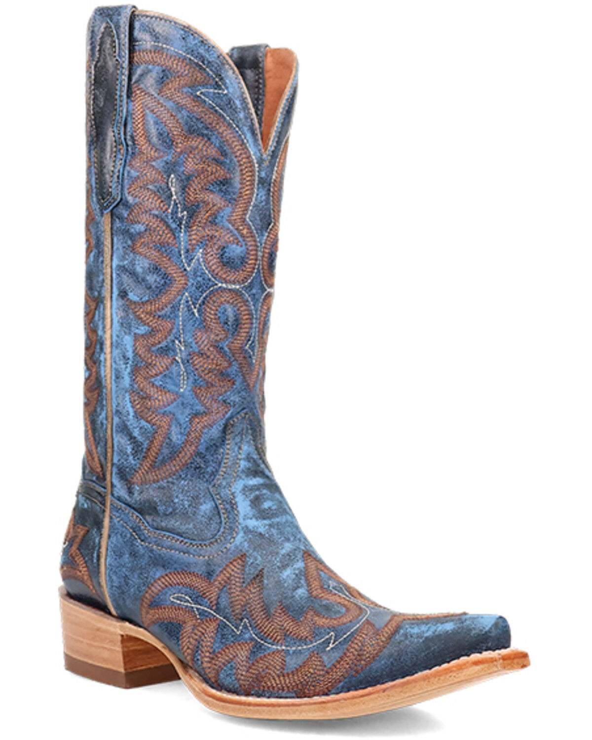 Image #1 - Dan Post Men's Triton Western Boots - Snip Toe, Blue, hi-res