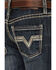 Image #4 - Rock & Roll Denim Boys' Dark Vintage Wash Stretch Bootcut Jeans, Blue, hi-res
