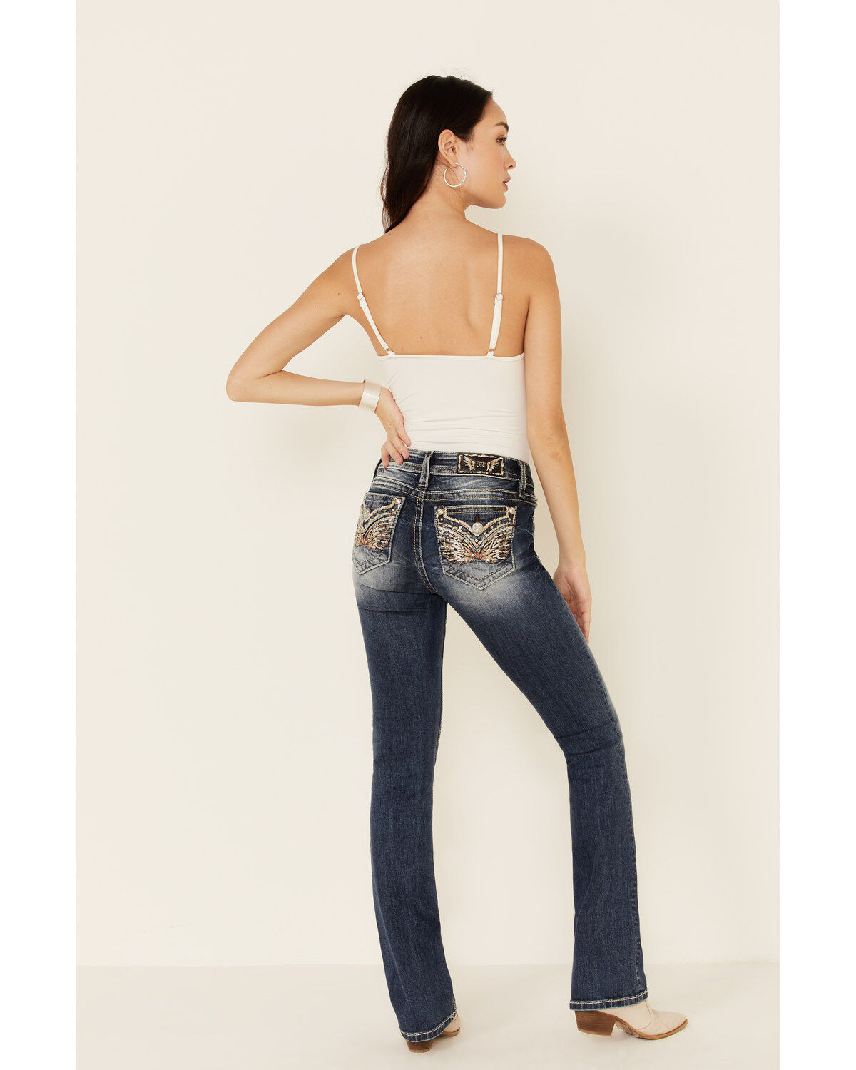 Girls Heavy Stitch Bootcut Jeans