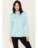 Image #1 - Ariat Women's Rebar Evolve 1/2 Zip Long Sleeve Work Shirt, Turquoise, hi-res