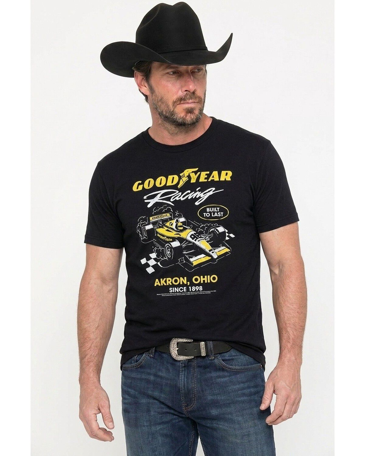 Image #1 - Goodyear Men's Race Car Short Sleeve Graphic T-Shirt, Black, hi-res