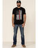 Image #3 - Brothers & Arms Men's Red Line Flag Graphic Short Sleeve T-Shirt, Black, hi-res