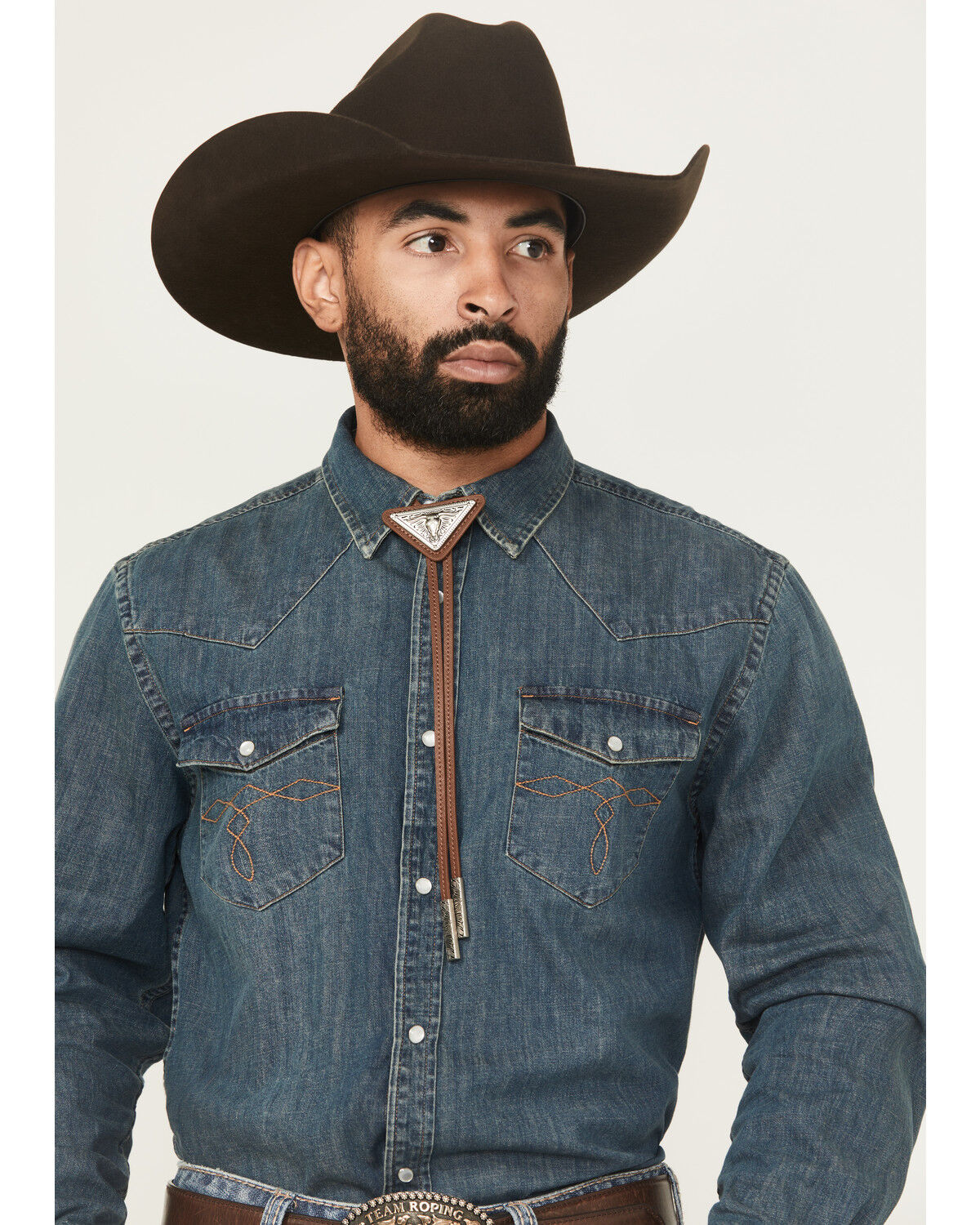 Image #1 - Cody James Black 1978® Men's Steer Head Bolo Tie, Brown, hi-res