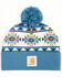 Image #1 - Carhartt Bethany Yellowtail Knit Pom Cuffed Logo Beanie, Blue, hi-res