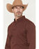 Image #2 - Cody James Men's Wildfire Stripe Print Long Sleeve Button-Down Stretch Western Shirt, Burgundy, hi-res